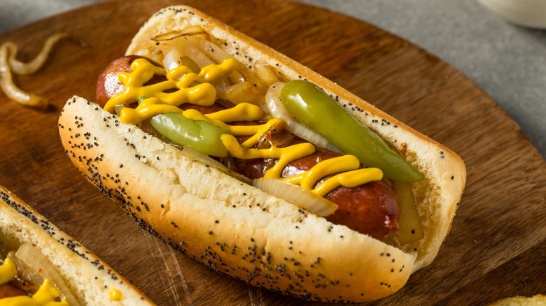 A Chicago-style Maxwell Street Polish dog
