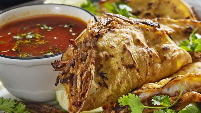 crispy corn tortilla taco