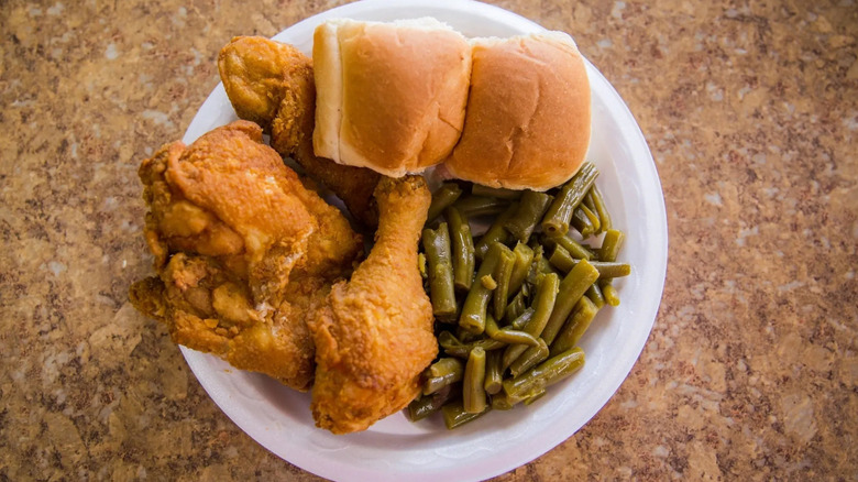Fried chicken and sides from Yogi Bear's Honey Fried Chicken