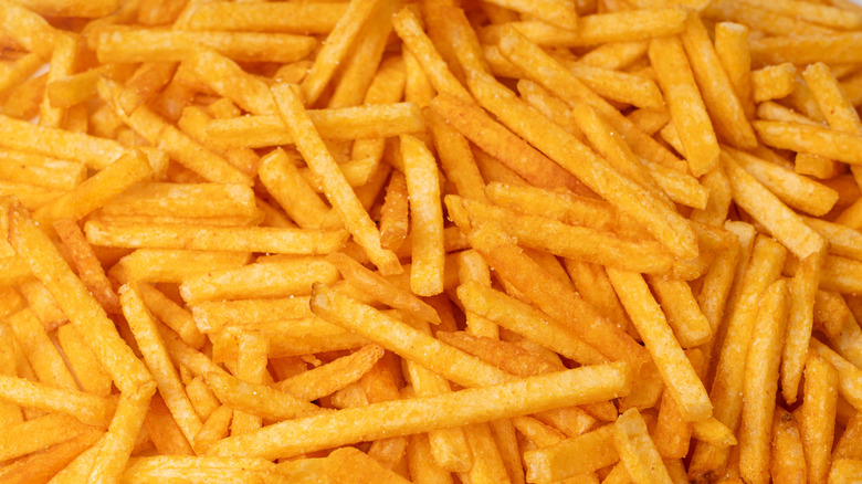 A pile of golden brown french fries