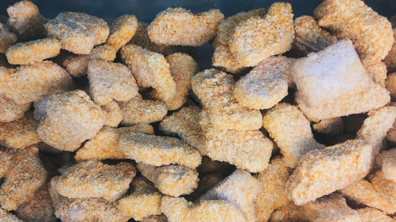Pile of frozen chicken nuggets