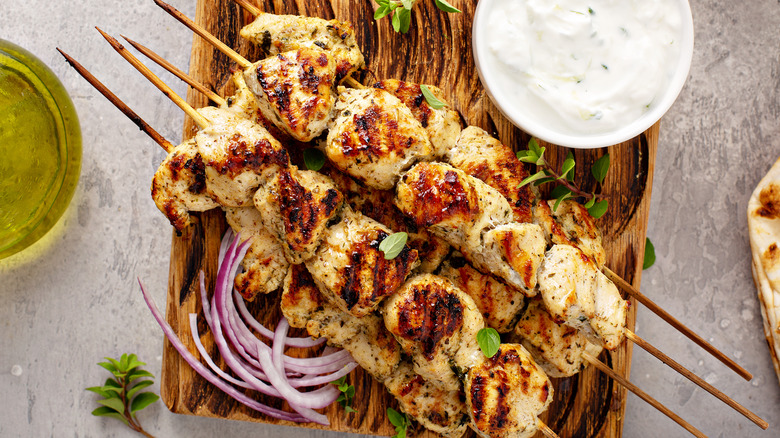 Chicken kabob skewers