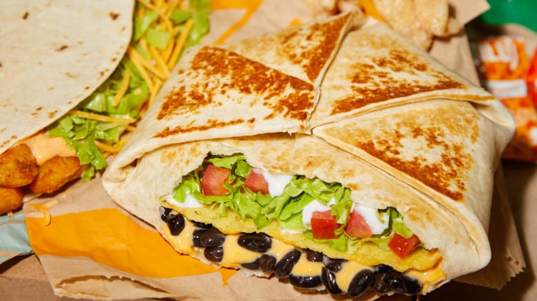 Taco Bell Crunchwrap with black beans