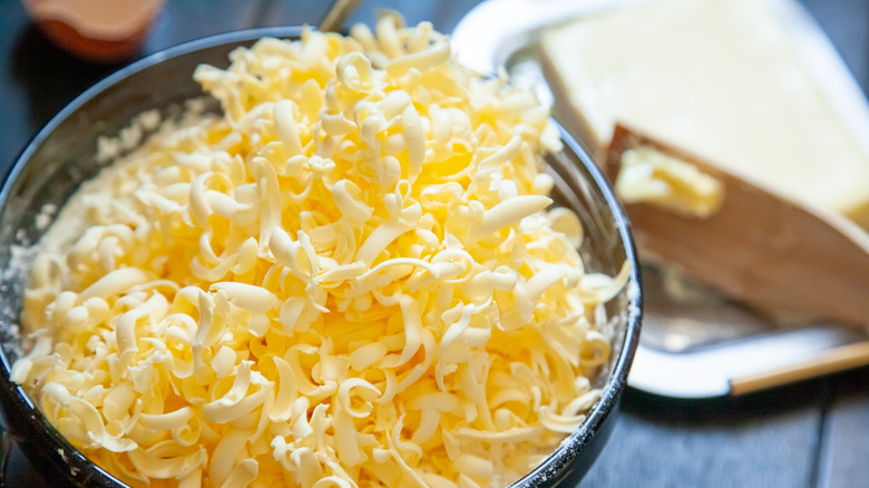 Bowl of grated butter