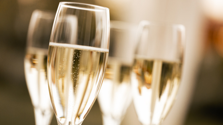 four glasses of champagne
