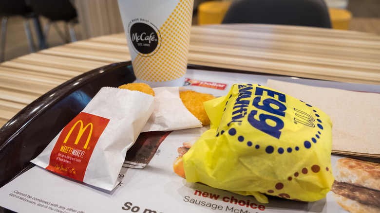 Egg McMuffin on a tray