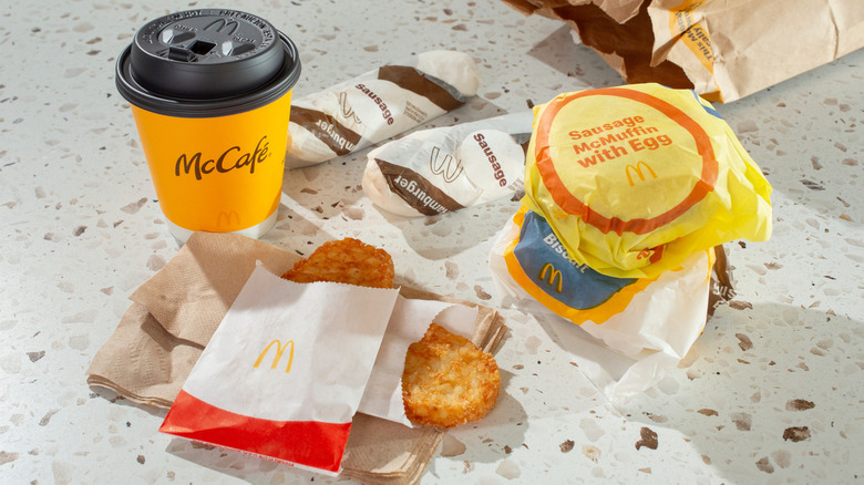 Table with McDonald's breakfast