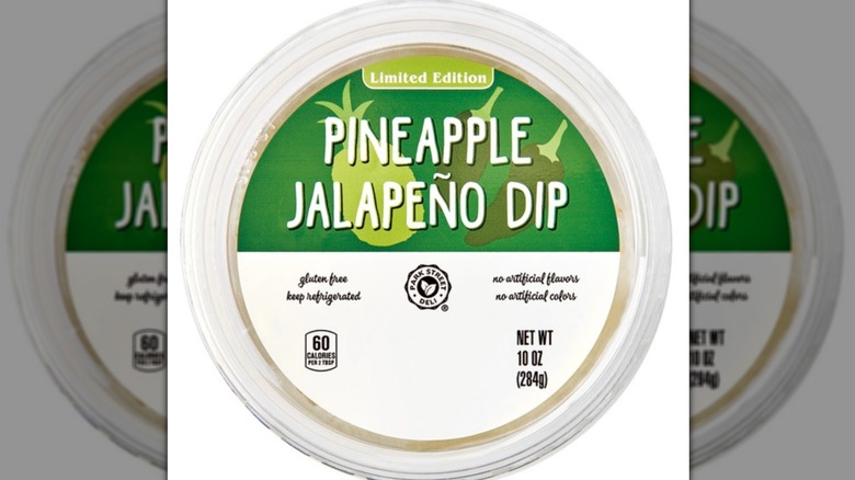 Container of pineapple jalepeno dip