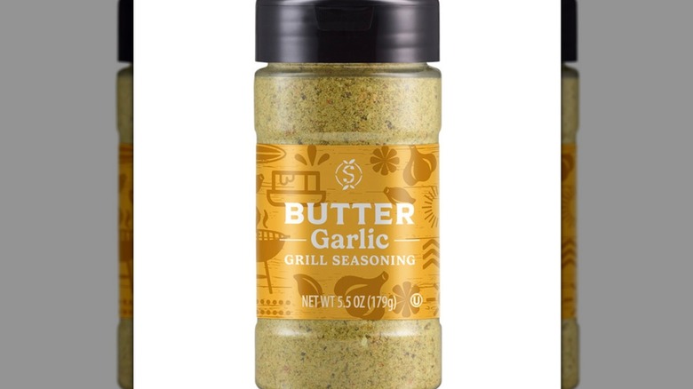 Container of garlic butter seasoning