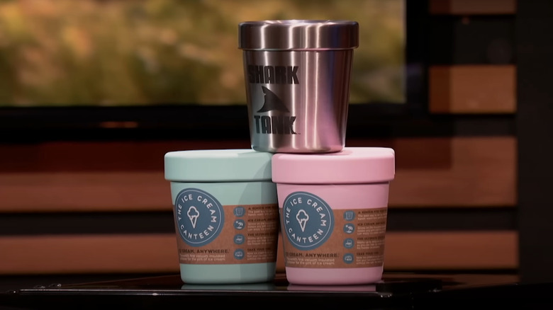 Shark Tank branded ice cream canteens stacked