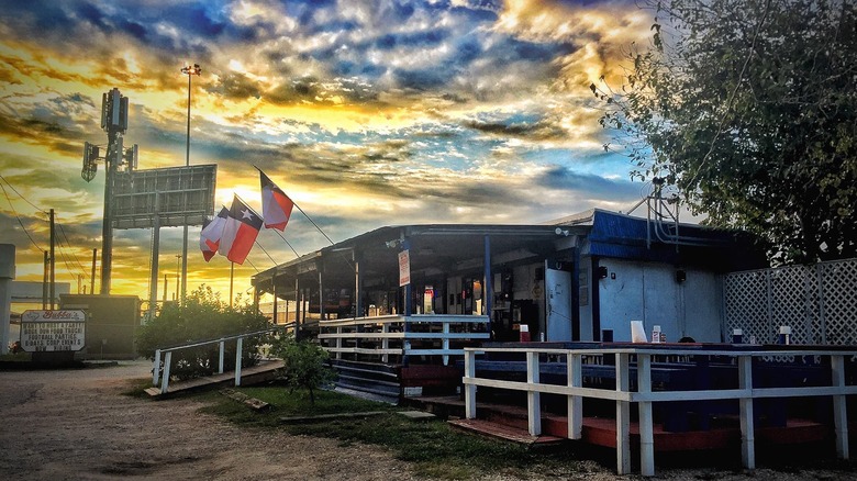 Bubba's Texas Burger Shack hidden under a highway