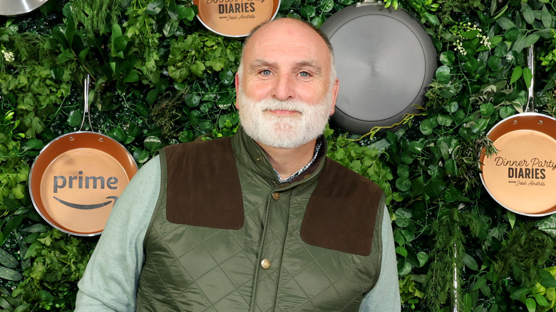 José Andrés smiling at Amazon Prime Dinner Party Diaries event