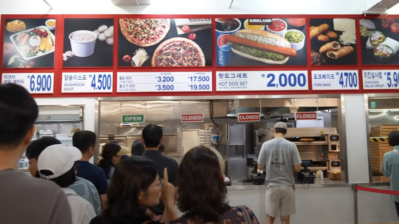 A South Korean Costco food court menu