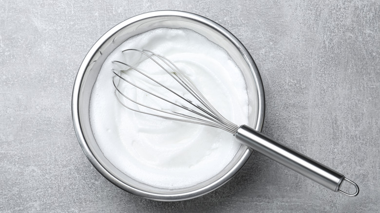 Balloon whisk in bowl