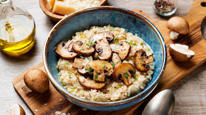 Creamy risotto and mushrooms