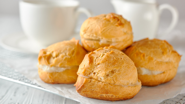 Cream puffs in a pile