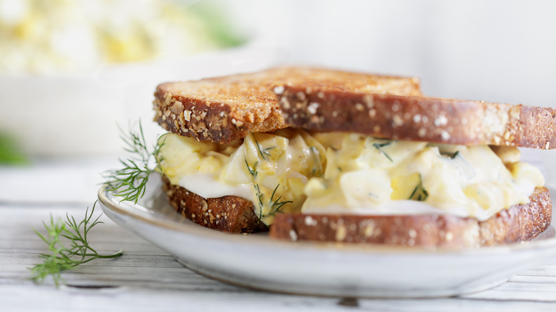 toasted egg salad sandwich