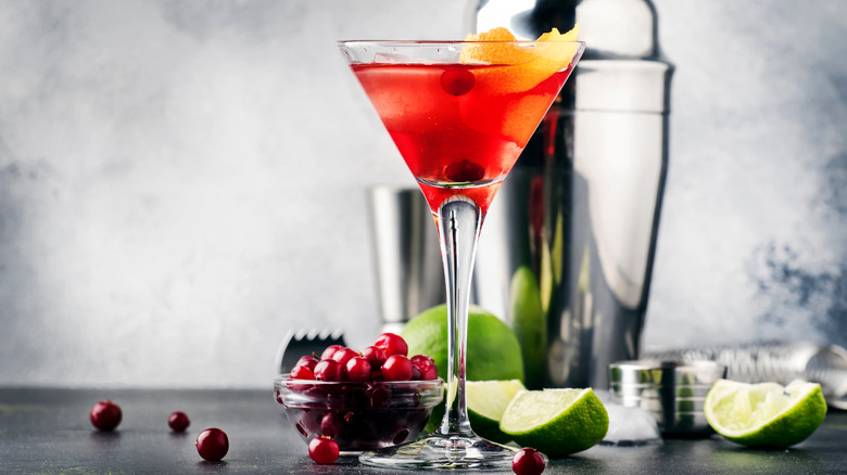 cosmopolitan cocktail with shaker