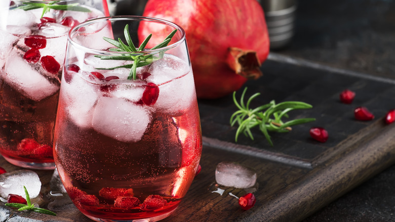 Grenadine cocktail with pomegranate