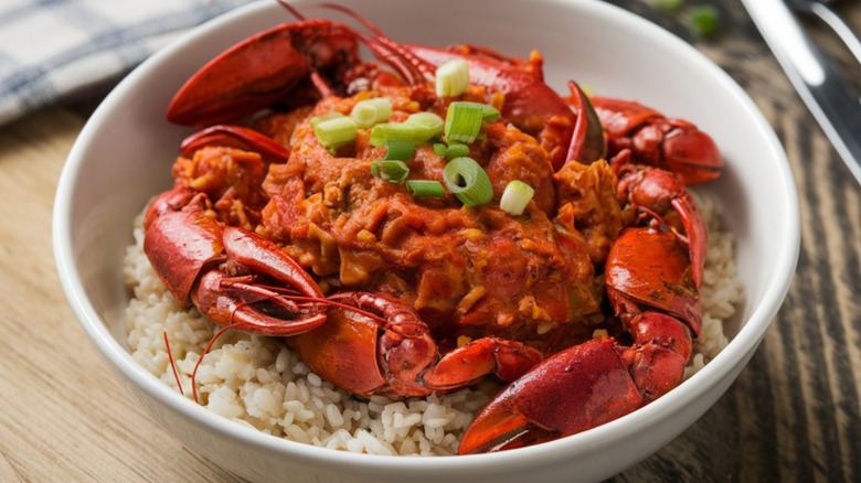 A bowl of crawfish étouffée.