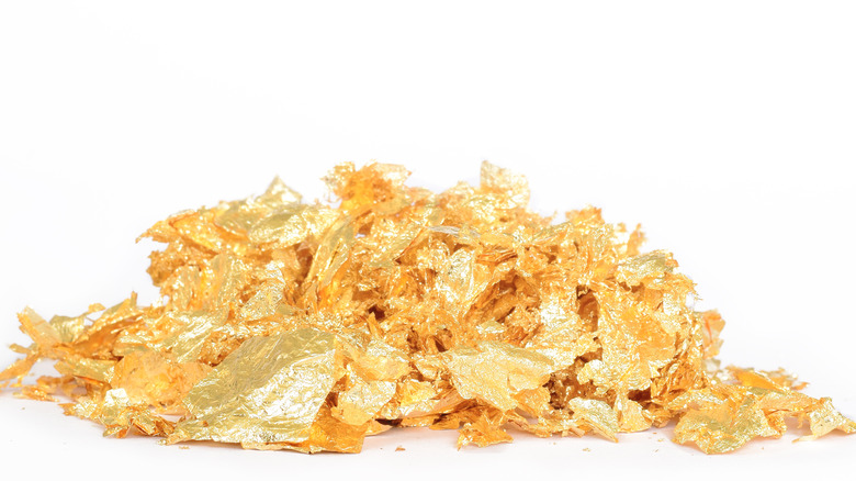 Edible gold flakes