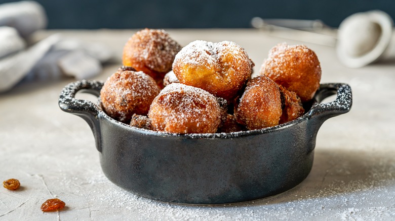 Dish filled with Italian zeppole