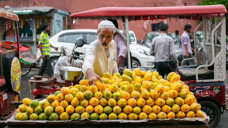 A mango vendor in India.