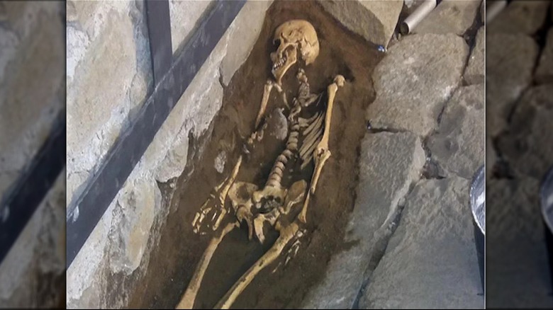 A human skeleton found in Roman-era cemetery