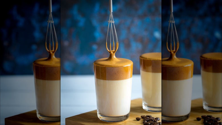 Whisking coffee drink