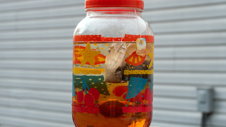 large jar of sun tea