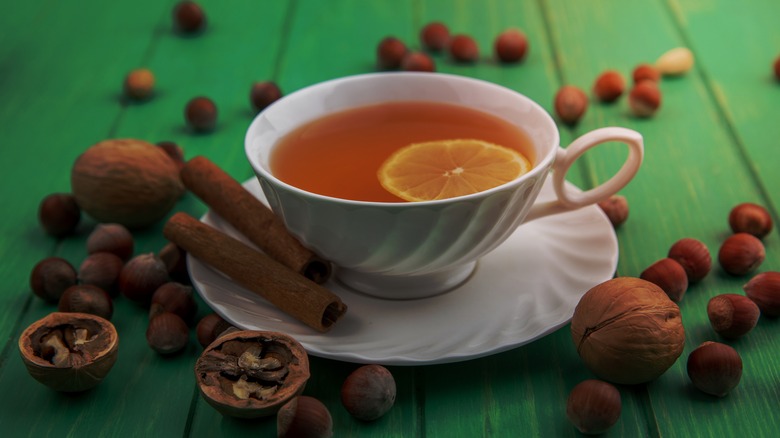 hot toddy in a white mug