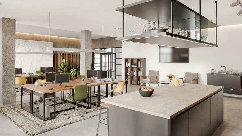 Open concept living room and kitchen