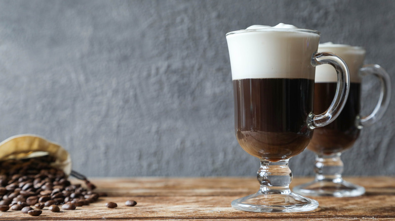 Coffee cocktails with coffee beans