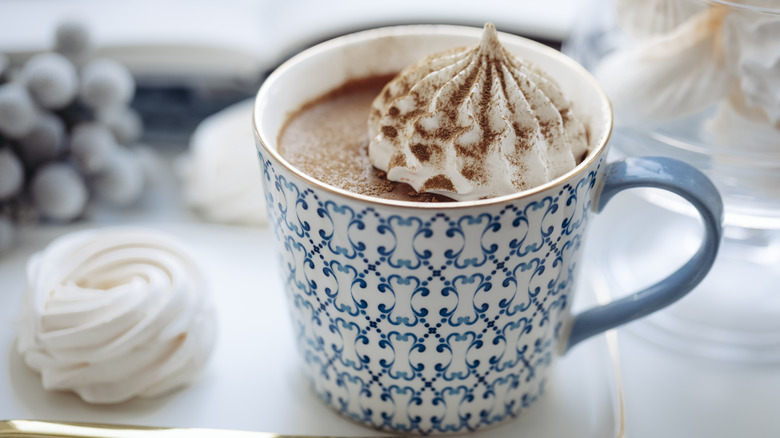 hot chocolate with whipped cream