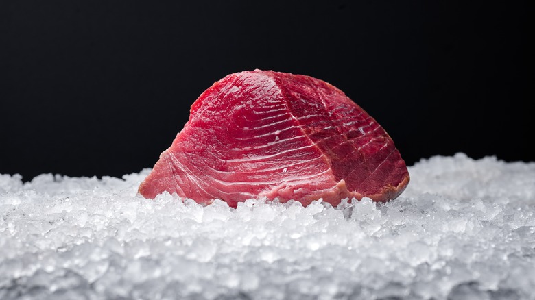 cold tuna on ice