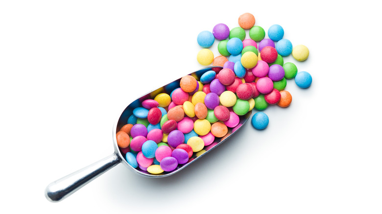 scoop of chocolate buttons