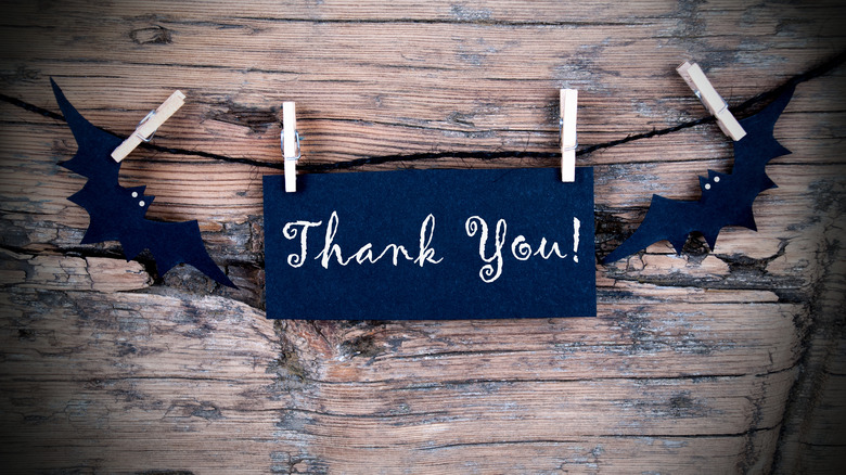 halloween themed thank you sign
