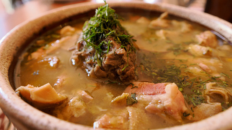 Bowl of traditional Panamanian sancocho stew