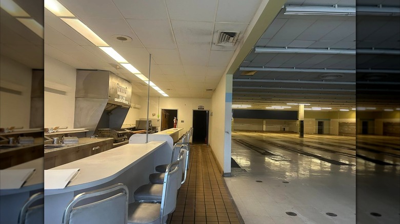 The interior of the now-abandoned Rite Aid Coffee Shop