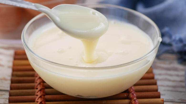 Bowl of condensed milk