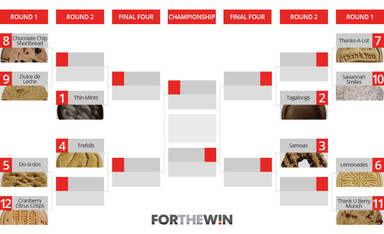Behold: The 12-Girl Scout cookie March Madness tournament field.