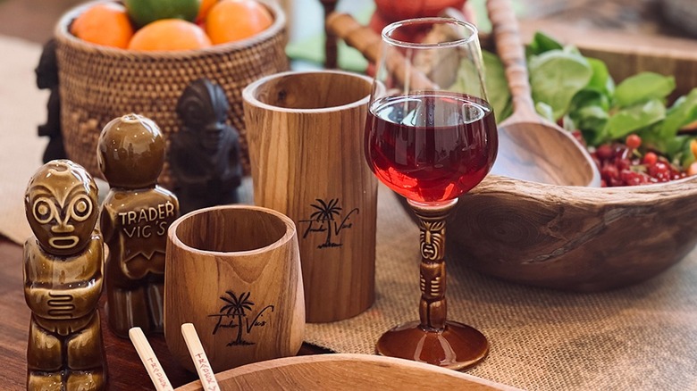 Variety of food and drinks at Trader Vic's tiki bar