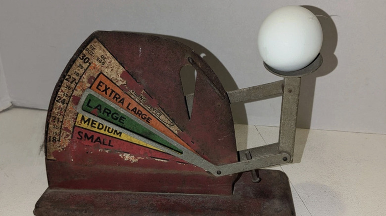 An old-school egg grader