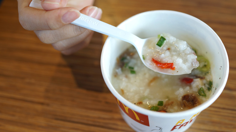 chicken porridge served at Malaysian McDonalds