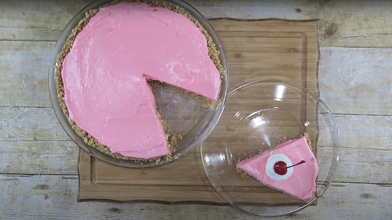 frozen pie topped with whipped cream