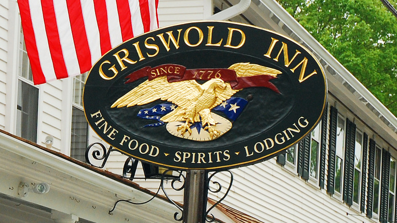 The sign in front of the Griswold Inn