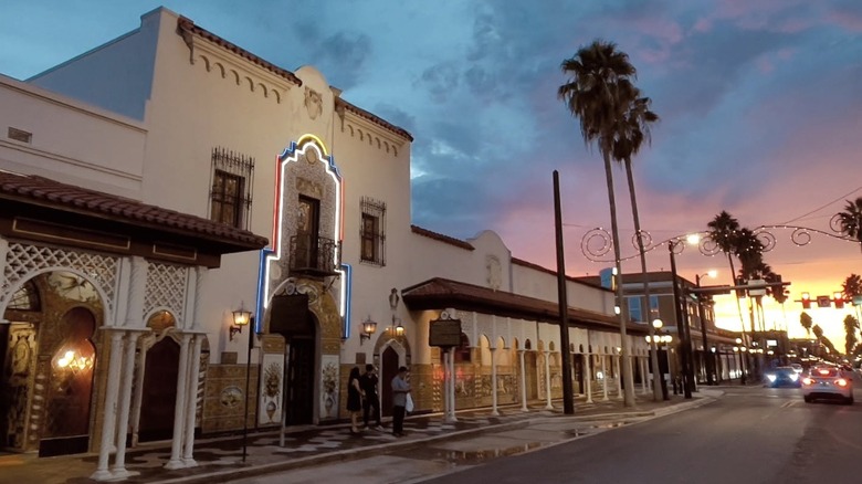 Sunset view outside the Columbia Restaurant