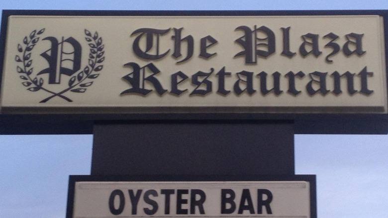 Sign for The Plaza Restaurant & Oyster Bar