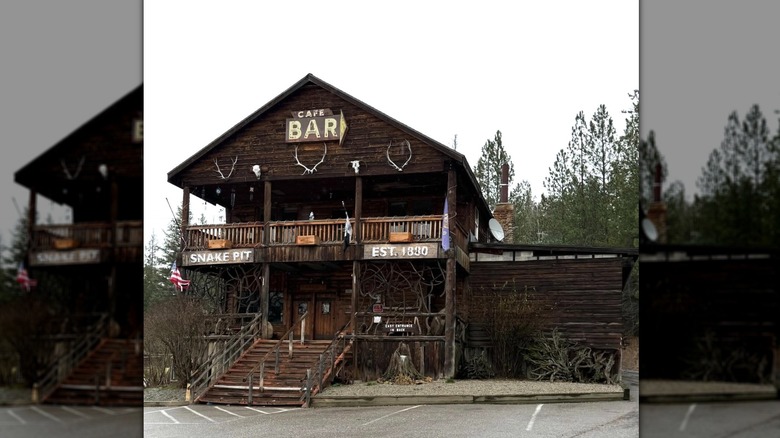 Rustic exterior of the Snake Pit