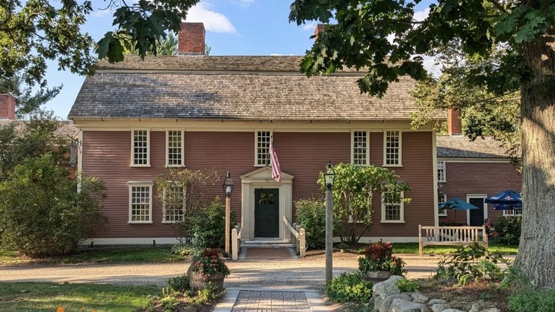 View of the Wayside Inn at the end of path
